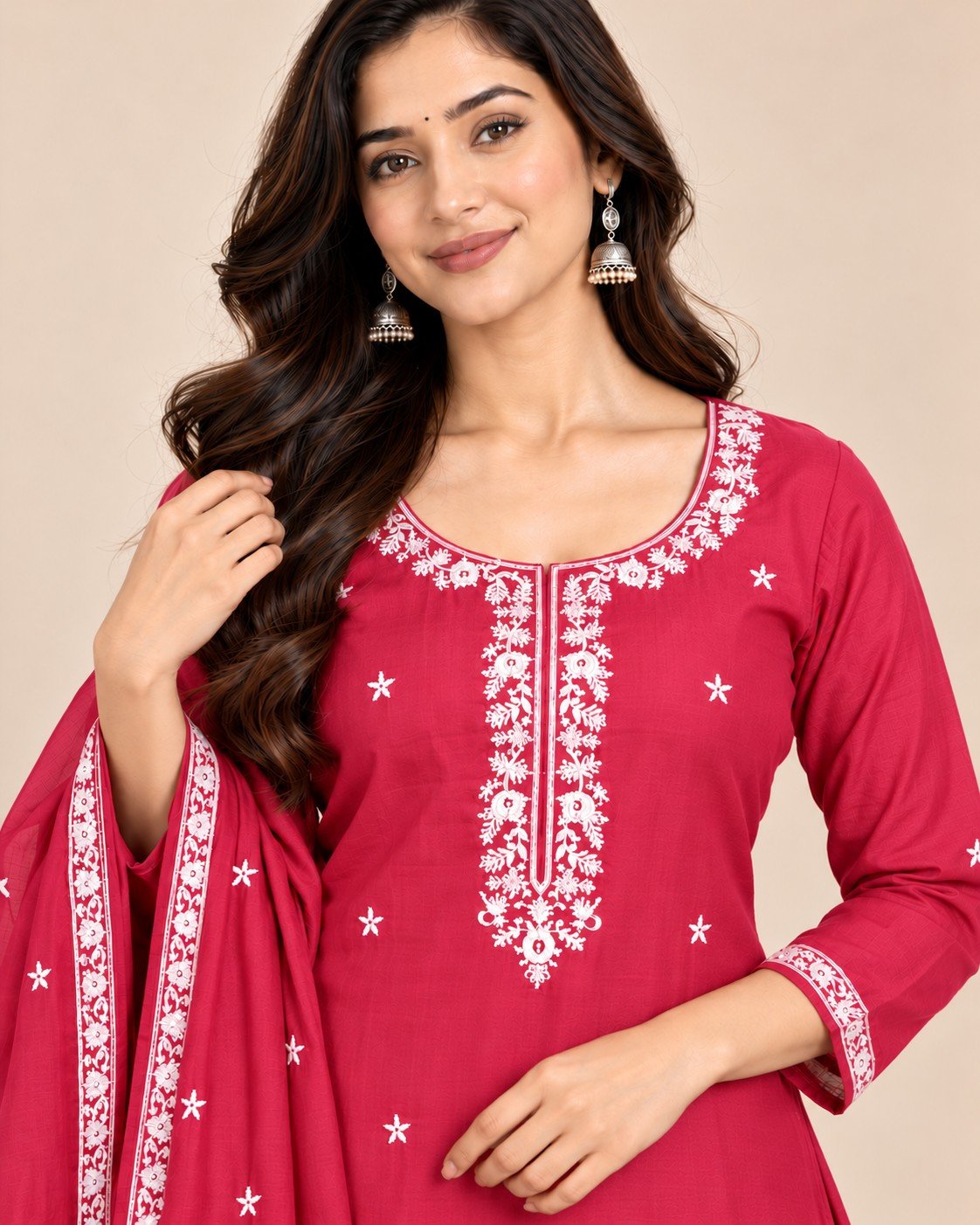 Peacock Embroidered Georgette Unstitched Suit Set - Image 16