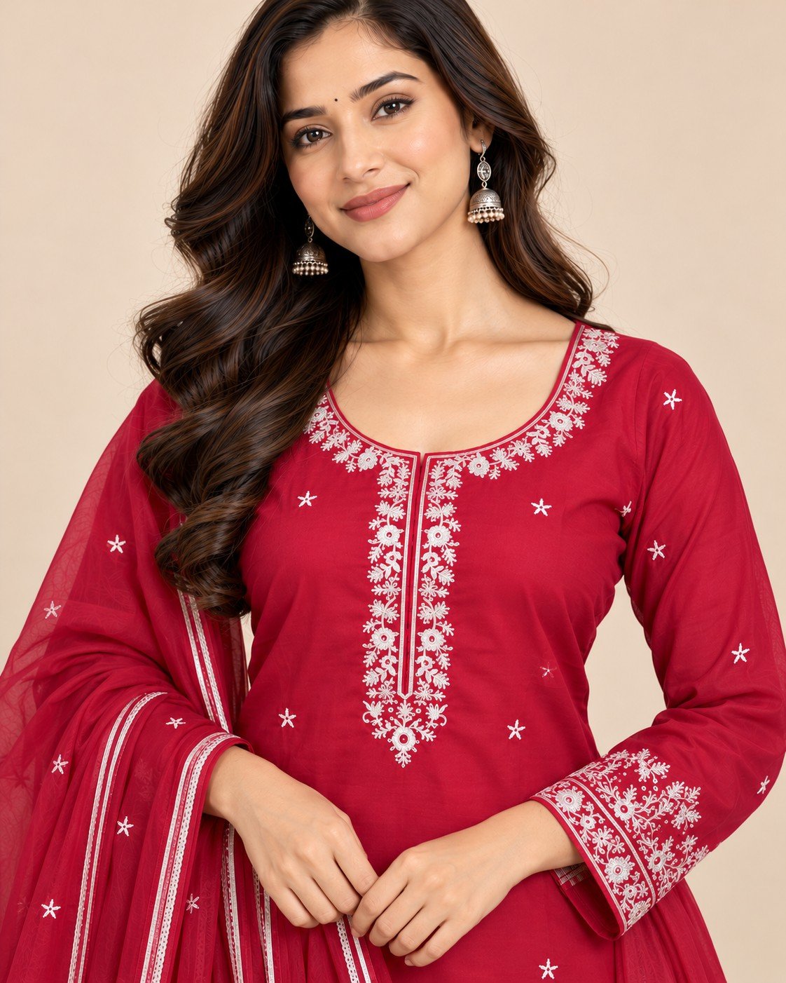 Peacock Embroidered Georgette Unstitched Suit Set - Image 4
