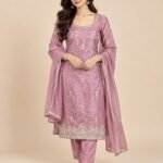 Tissue Silk Zari Border Unstitched Suit Set