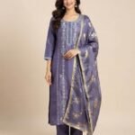 Foil Print Tissue Organza Unstitched Suit Set